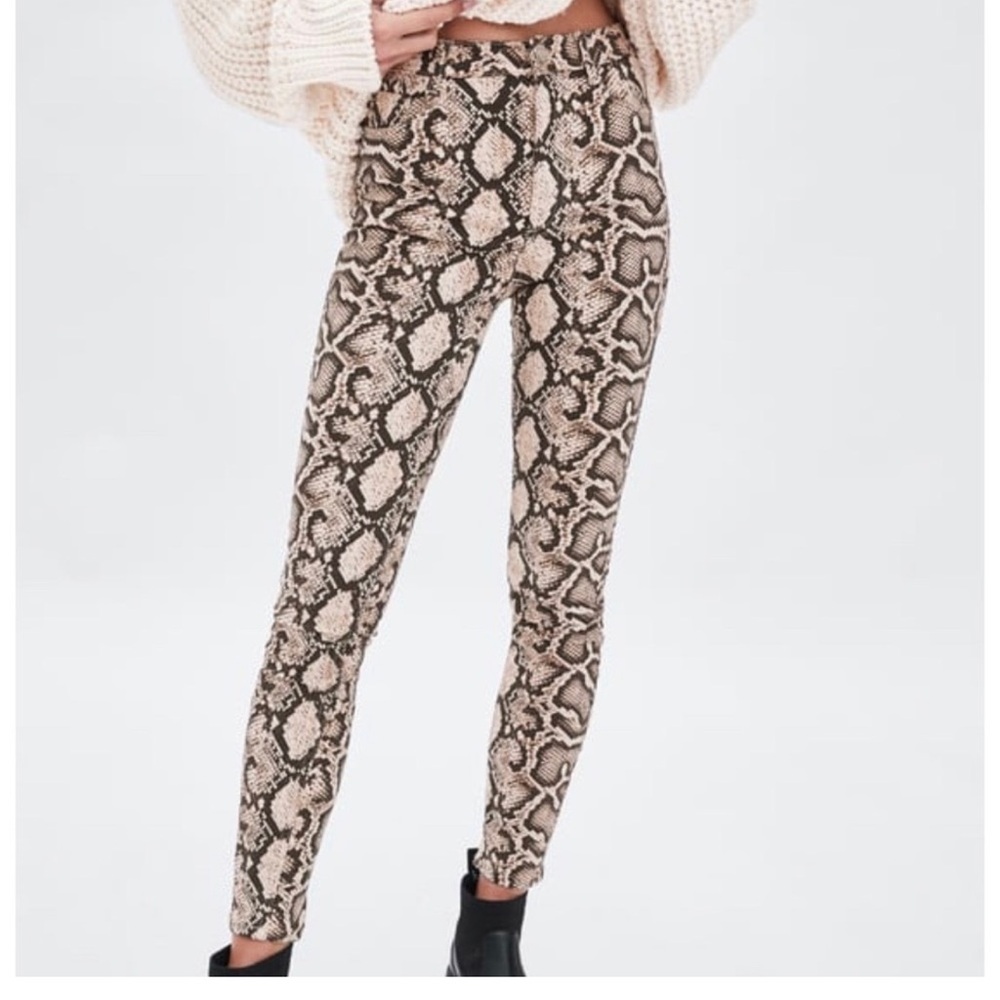 Zara Skinny Vegan Snake Skin Leggings